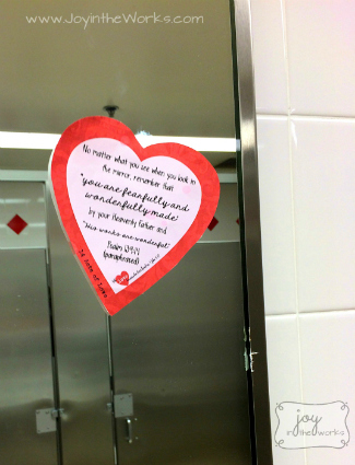 14 Acts of Sharing God's Love: Put a love note in the public bathroom