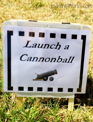 Launch a Cannonball Party Sign