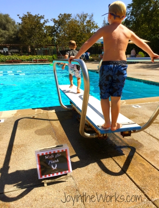 Pirate Pool Party Activity: Walk the Plank off the diving board