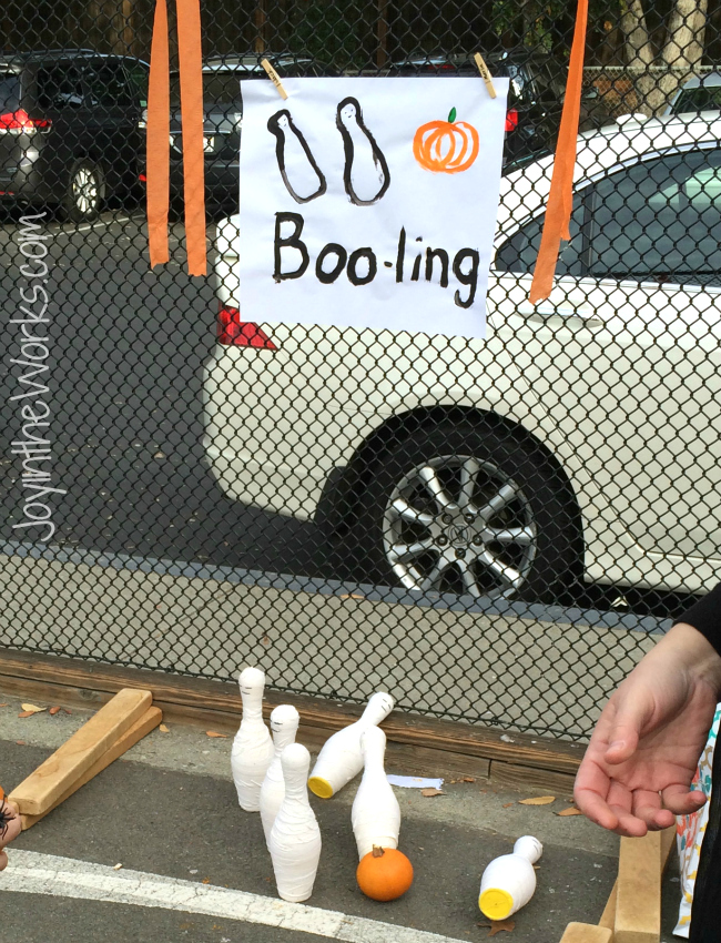 Boo-ling: Using ghost pins for bowling at a class halloween party