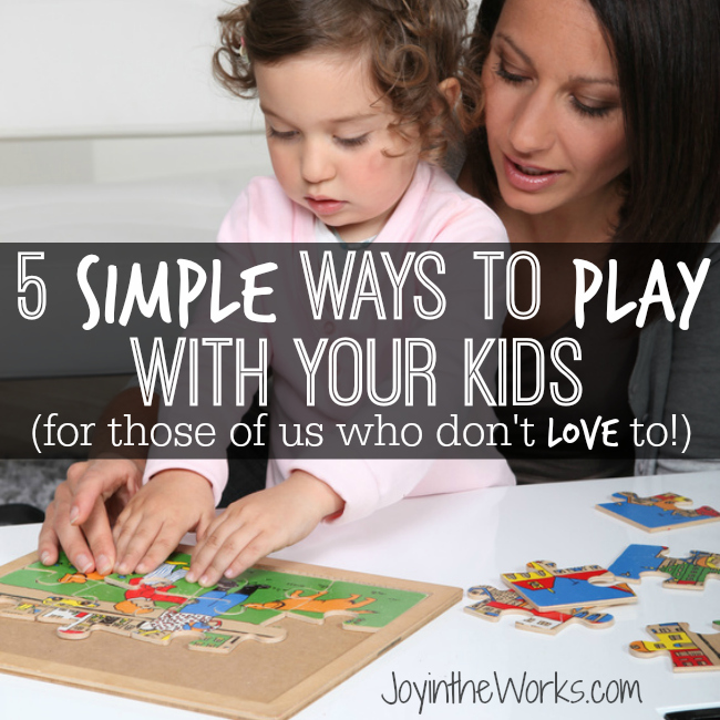 Not up for another game of Candy Land with the kids but know you should do something together? Check out these simple ways to play with your kids!