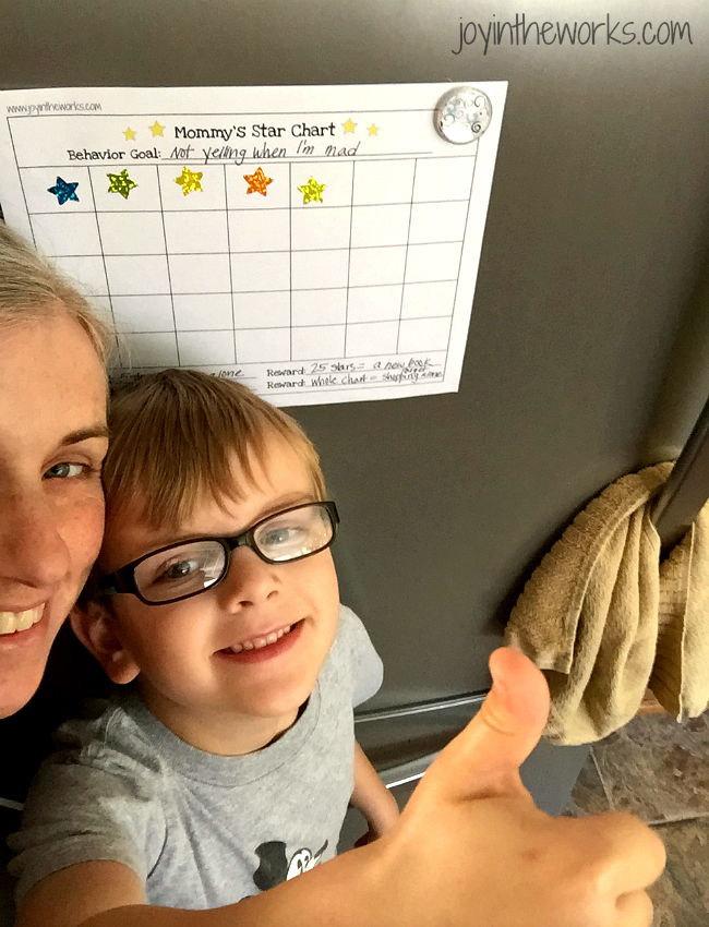 Mommy's Star Chart with proud kid and mom