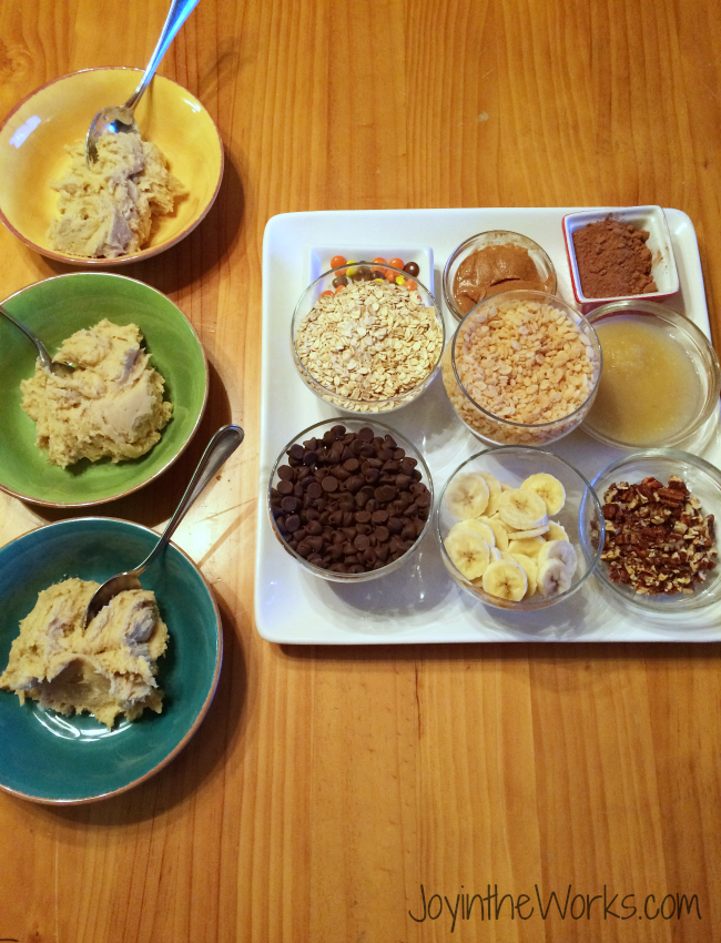 A family cookie war starts with portions of plain cookie dough and lots of options for mix-ins