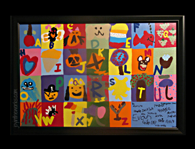 For your class art project, make an ABC canvas, where each child gets to paint a square with their favorite letter!