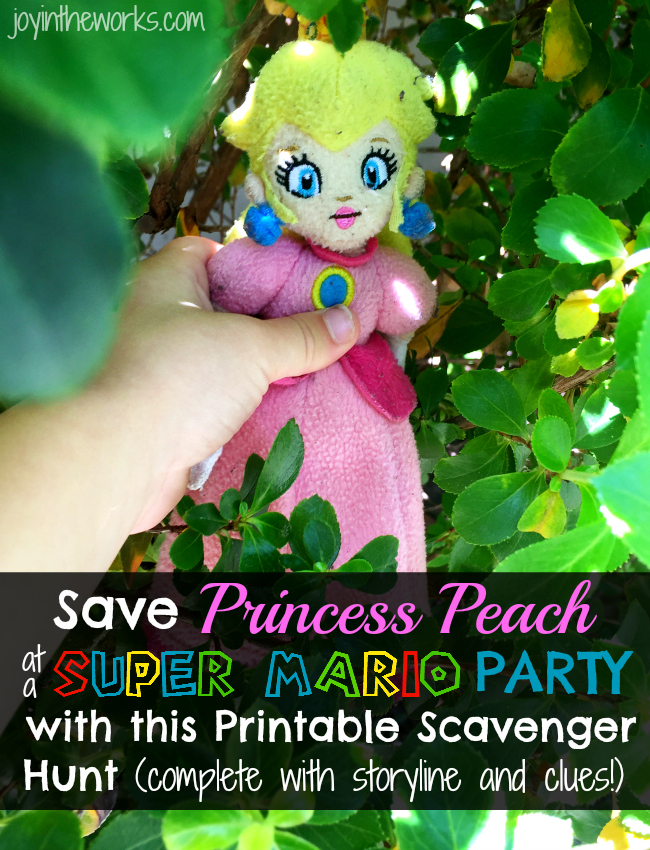Need a fun activity for a Super Mario Party or just a Super Mario Fan? How about a Save Princess Peach Scavenger Hunt? Check out the scavenger hunt we made complete with printable clues and storyline!
