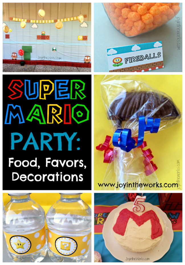 Having a Super Mario Party? Check out all the themed food, favors and decorations!