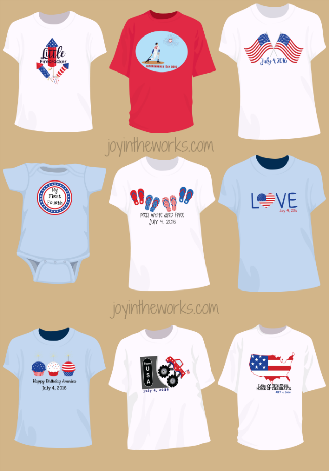 Tired of the same old boring 4th of July T-shirts? Or didn't get to the store in time to buy one for your kids? Then check out these DIY Iron-on 4th of July t-shirts designs that you can easily download.