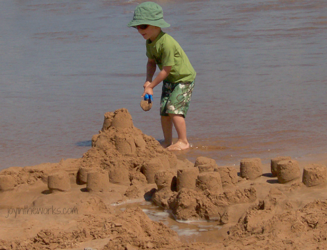Building complicated sandcastles while on vacation