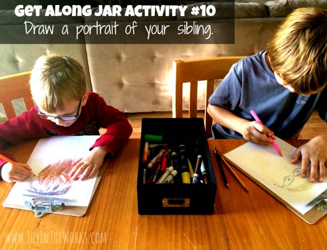 Get Along Jar Activity: Draw a picture of your sibling.