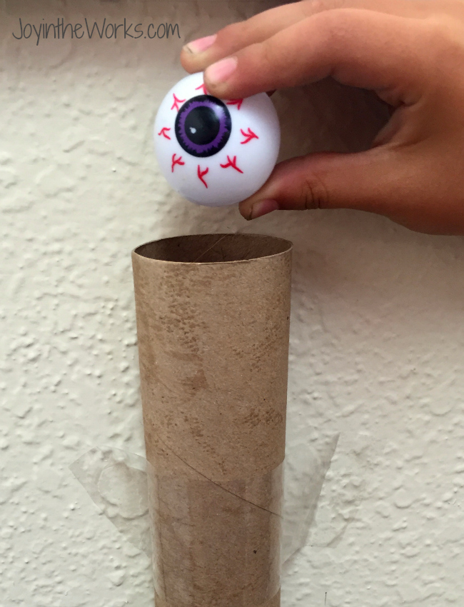 Use a vareity of cardboard tubes and containers and let the kids create a maze for the eyeballs! A creative Halloween game that will provide hours of fun!