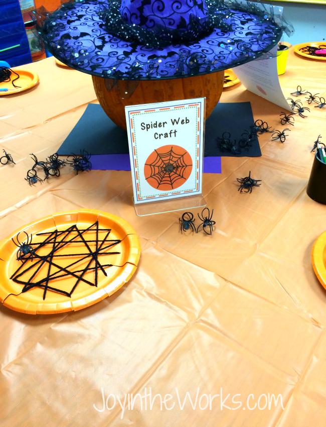 Paper plate spider web craft