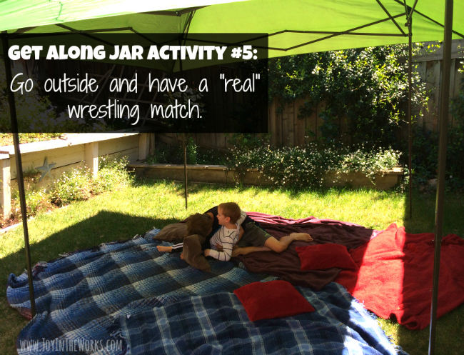 Build a wrestling arena outside, set some ground rules and let your kids really wrestle!