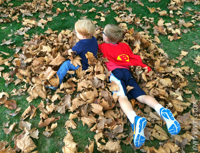 There's always time to stop and play in the leaves!