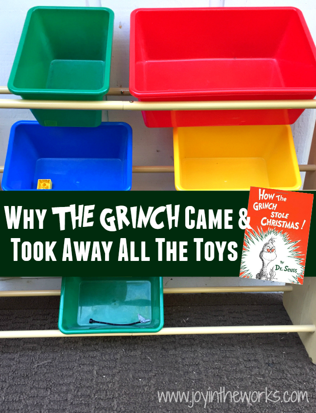 Find out why The Grinch came and took away all the toys right before Christmas! (And see if it actually helped!)