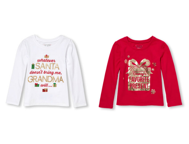 Check out the cutest Christmas t-shirts for girls from Gymboree, Carters, The Children's Place and more!
