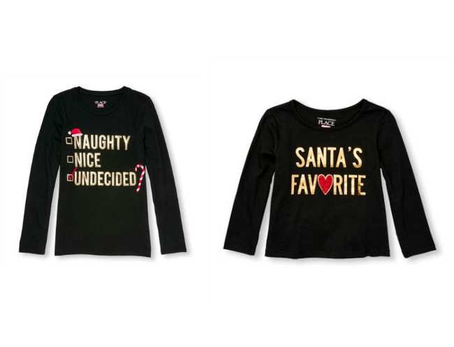 Check out the cutest Christmas t-shirts for girls from Gymboree, Carters, The Children's Place and more!