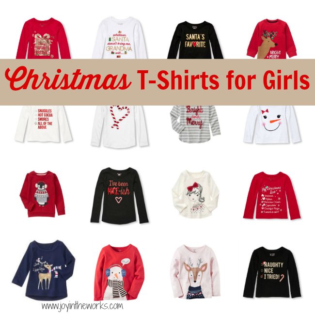 Check out the cutest Christmas t-shirts for girls from Gymboree, Carters, The Children's Place and more!