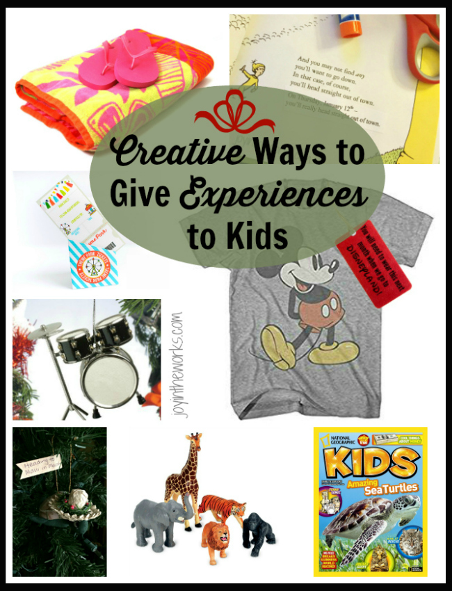 Looking to give your kids an experience instead of more "stuff" but need help knowing what to do and how to wrap it so they have something special to unwrap on the big day? Check out this list of over 20 creative ways to give experiences to kids.