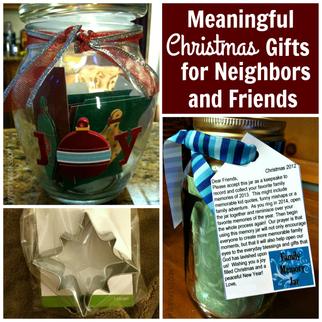 Looking to give something different this year to your friends, neighbors and child's teachers? Check out these meaningful Christmas gifts that encourage people to slow down and enjoy the season and the year to come! These meaningful gift ideas include gift tag ideas for a joy jar, a family memory jar, a family fun night and more!