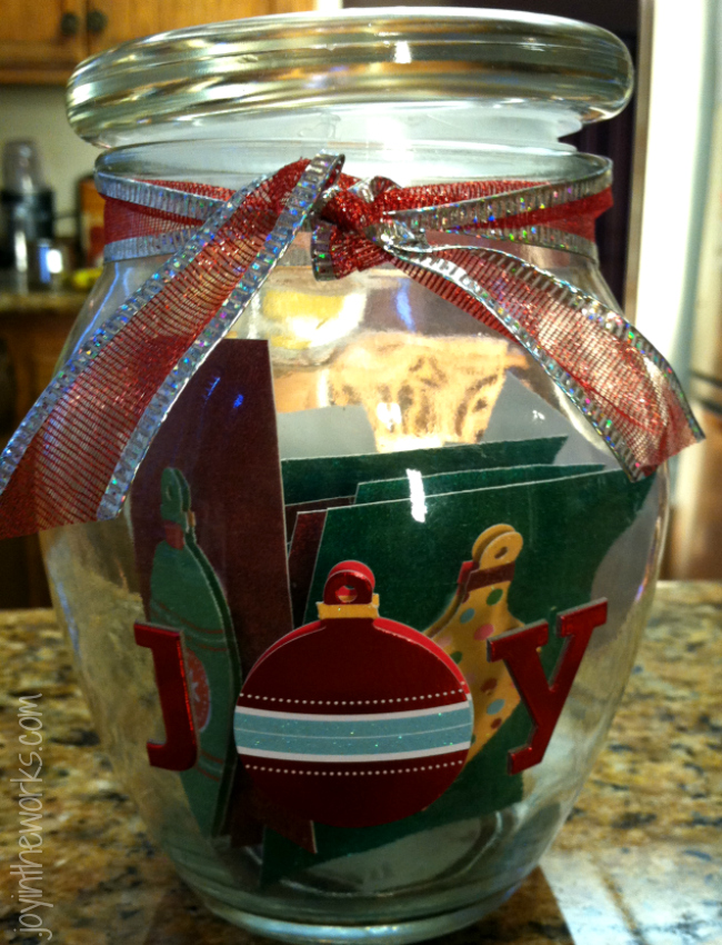 Give the gift of joy with a joy jar! A great class gift for the teacher or for kids to give grandparents or even parents!