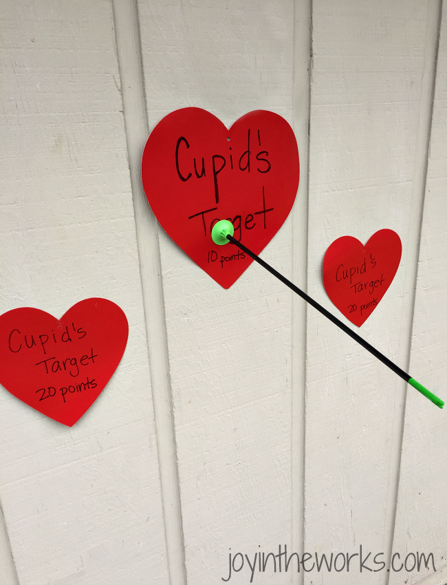 Looking for a fun Valentine Party game for kids? Check out Cupid's Target Practice with an indoor bow and arrow!