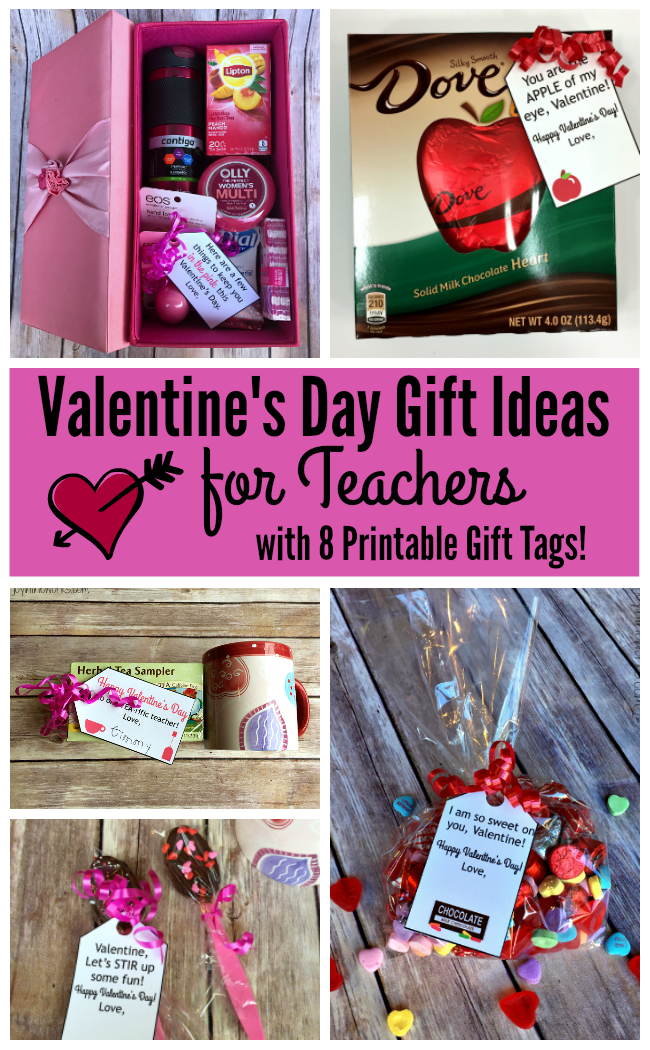 Looking for creative Valentine's Day gift ideas for teachers? Check out these 8 different themed ideas and free printable gift tags!