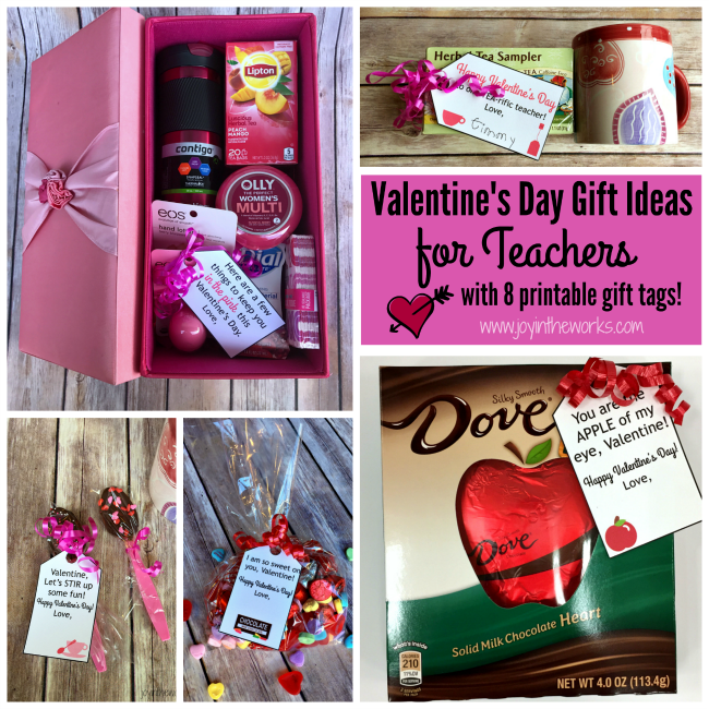 Looking for creative Valentine's Day gift ideas for teachers? Check out these 8 different themed ideas and free printable gift tags!