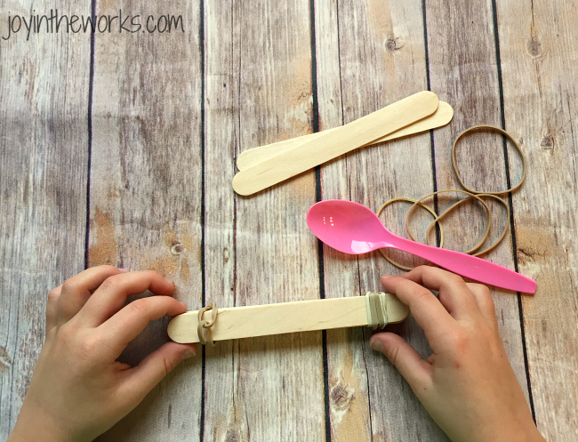 Assembling the Valentine's Day Coversation Heart Catapult