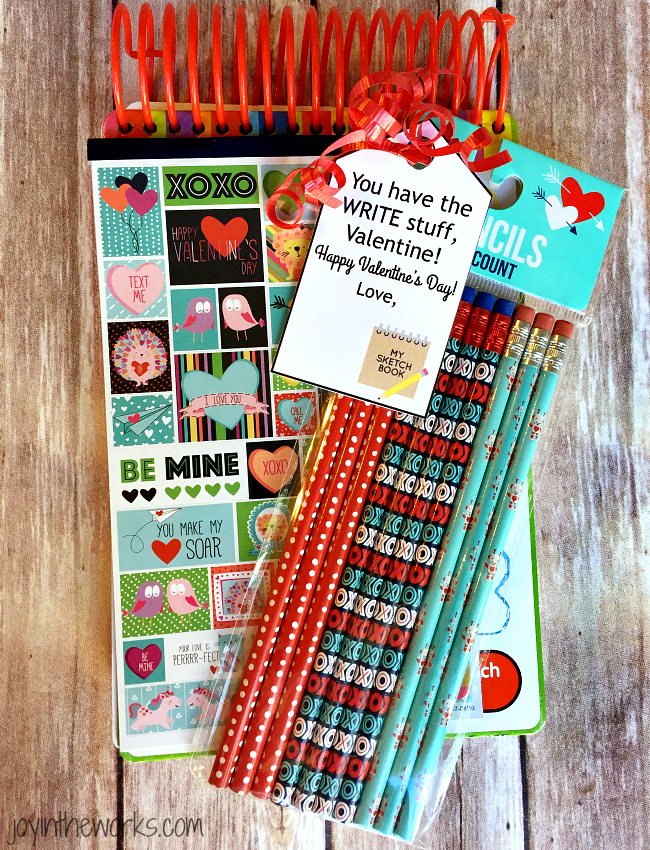 Valentine Gift Ideas: Writing Utensils and Paper with Free Printable Gift Tag (1 of 16!)