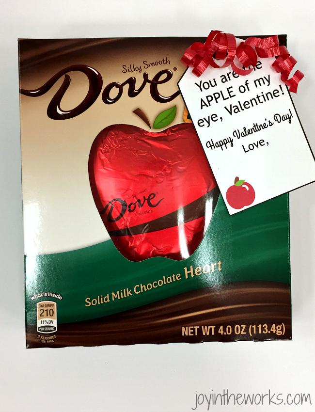 Valentine's Day Gift Ideas for Teachers: Chocolate or Carmel Apple with free printable gift tag (1 of 8!)