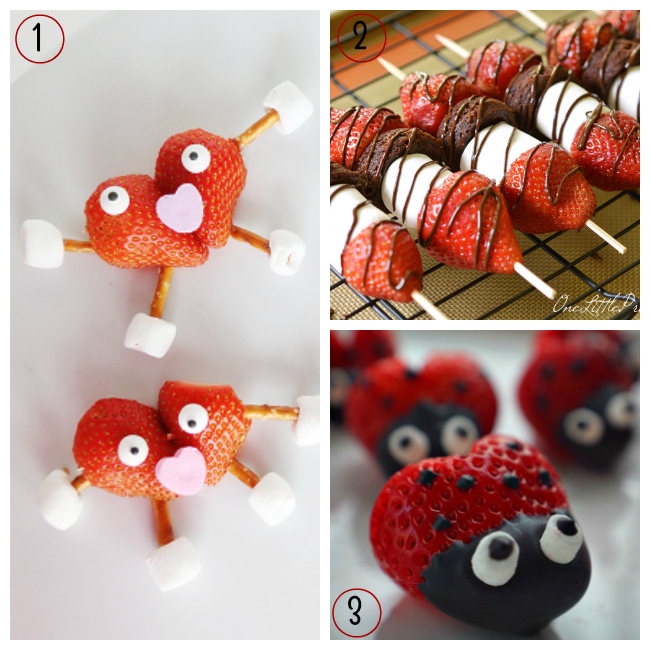 Valentine's Day Food Crafts for kids: Strawberries