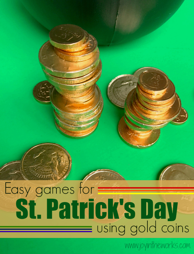 Looking for some easy games for St. Patrick's Day? These gold coin games are perfect for St. Patrick's Day parties, classroom centers and just fun at home!