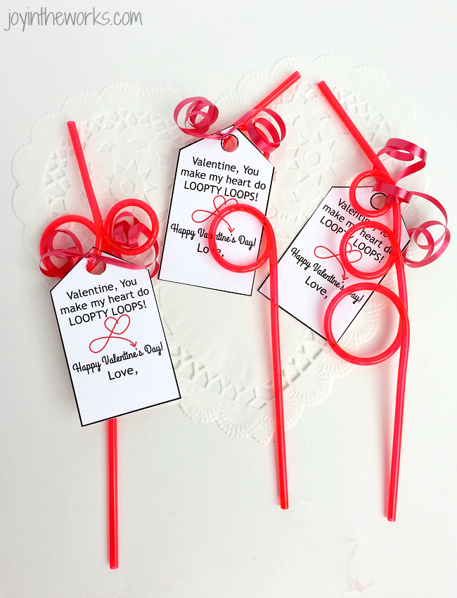 Free Printable Silly Straw Valentine Tag - Joy in the Works