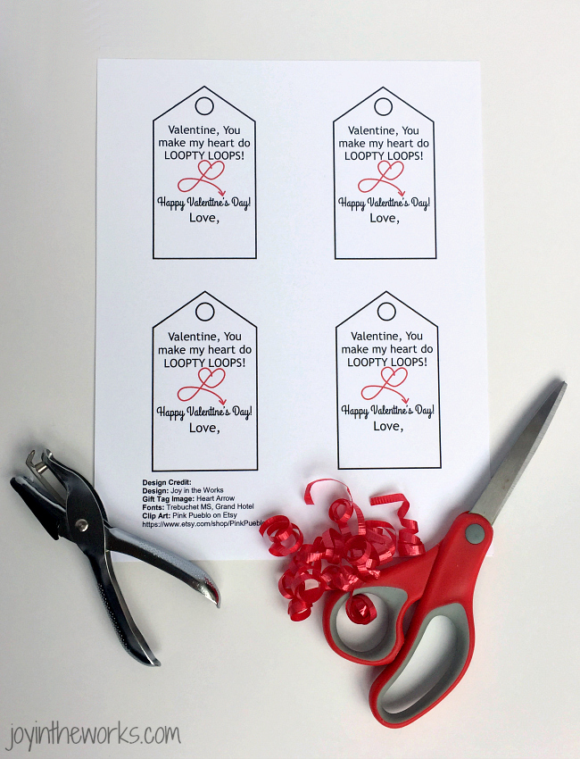 Use these Silly Straw Valentine Tags as an easy non-candy class valentine option to go with silly straws or crazy straws. Includes free printable Valentine gift tag with Loopty Loop message.