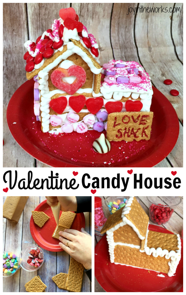 Gingerbread houses aren't just for Christmas! Why not take advantage of all the Valentine's Day candy and make a Valentine Candy House? So easy to make and so fun for the kids! A Valentine Gingerbread House would make a great Valentine's Day class party activity too!