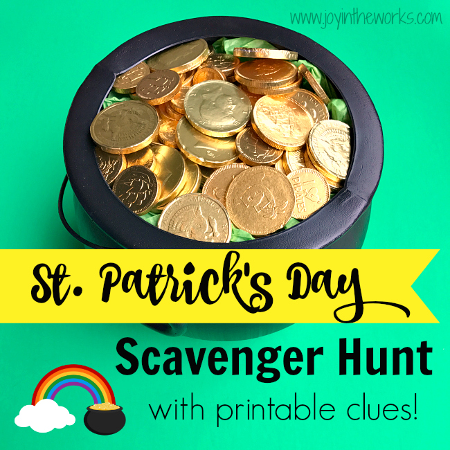 Forget catching the Leprechaun, all you have to do is find his pot of gold! Simply print out and follow the clues for this free printable St. Patrick's Day Scavenger Hunt and you will find the gold Lucky the Leprechaun left behind!