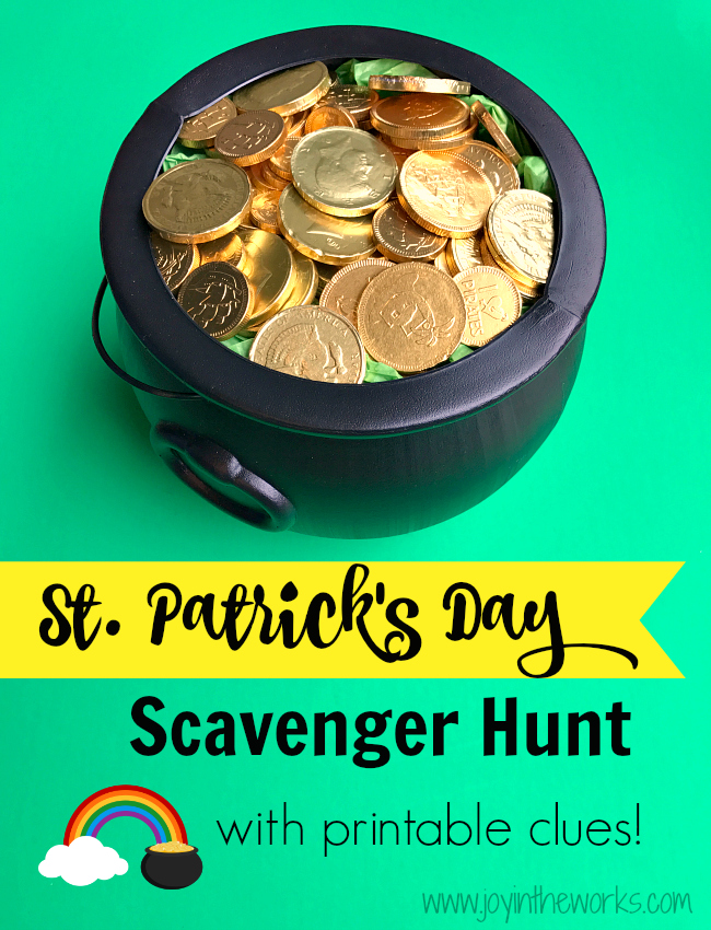 Forget catching the Leprechaun, all you have to do is find his pot of gold! Simply print out and follow the clues for this free printable St. Patrick's Day Scavenger Hunt and you will find the gold Lucky the Leprechaun left behind!