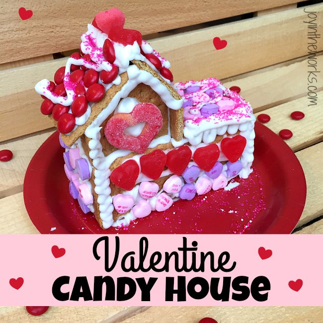 Gingerbread houses aren't just for Christmas! Why not take advantage of all the Valentine's Day candy and make a Valentine Candy House? So easy to make and so fun for the kids! A Valentine Gingerbread House would make a great Valentine's Day class party activity too!