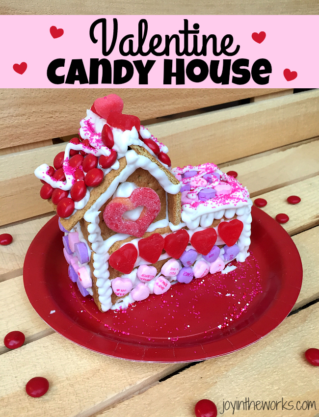 Gingerbread houses aren't just for Christmas! Why not take advantage of all the Valentine's Day candy and make a Valentine Candy House? So easy to make and so fun for the kids! A Valentine Gingerbread House would make a great Valentine's Day class party activity too!