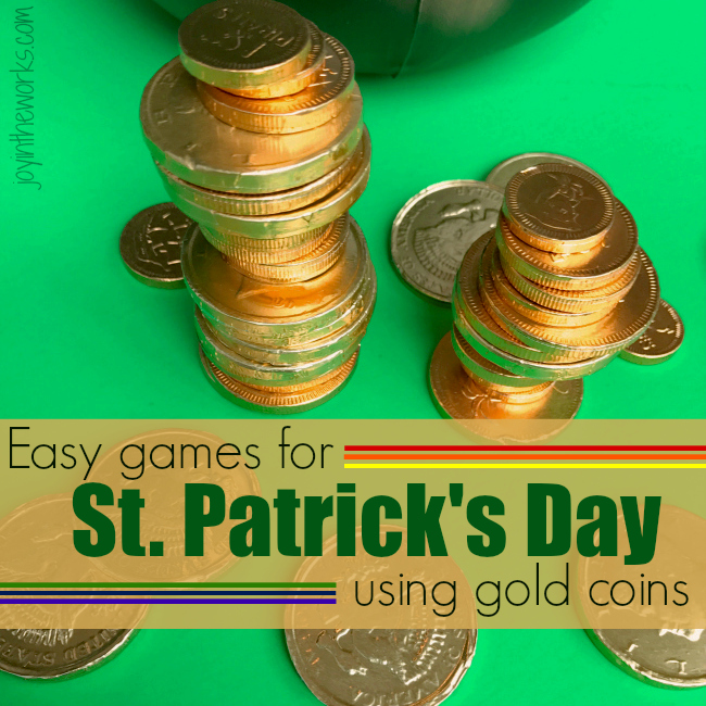 Looking for some easy games for St. Patrick's Day? These gold coin games are perfect for St. Patrick's Day parties, classroom centers and just fun at home!