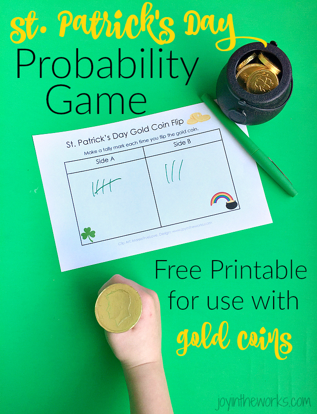 St. Patrick's Day Gold Coin Flip Game is the perfect probability game with a little chocolate treat afterwards!