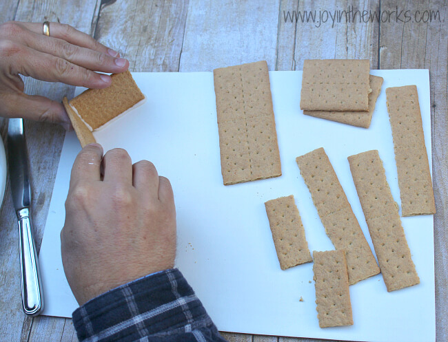 Springtime on the farm with a graham cracker barn Step 2