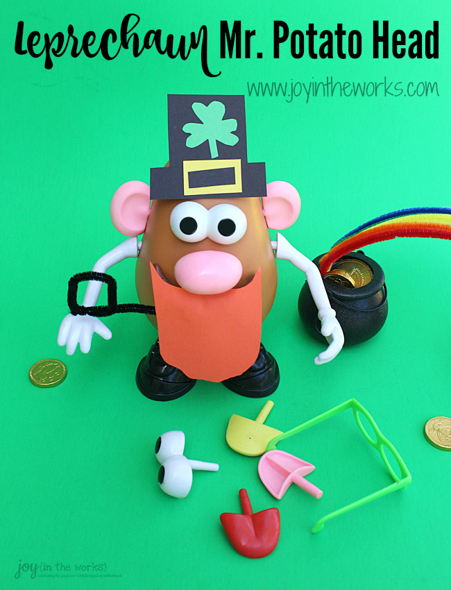 Check out this easy, fun St. Patrick's Day Activity- creating and playing with a Leprechaun Mr. Potato Head! Instructions and tips provided.