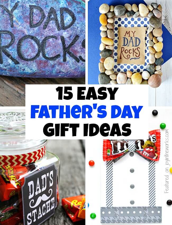 Check out these 15 easy Father's Day Gift ideas- lots are DIY and some you can make with stuff you already have on hand around the house!