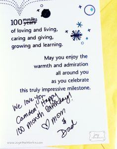 100 Month Birthday Card