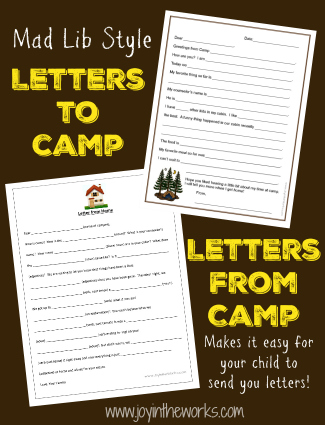 Fill-in-the-Blank Letters to (and From!) Camp