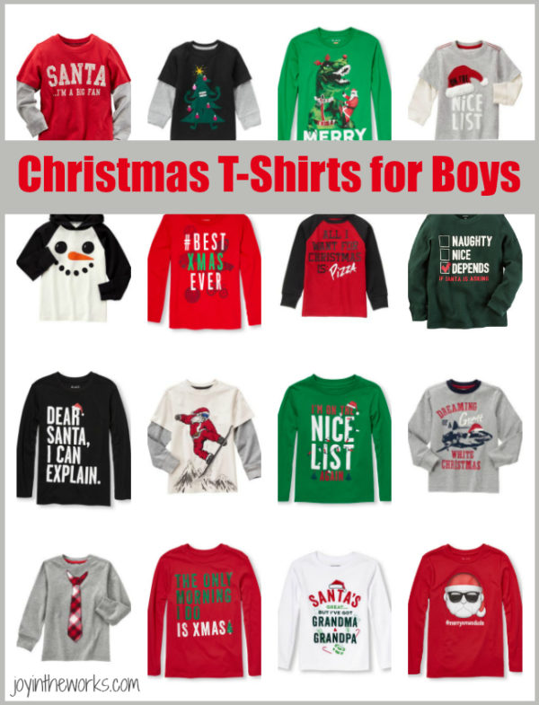 Christmas TShirts for Boys Joy in the Works
