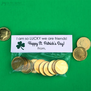 St. Patrick's Day Treat Bag Topper: I am so lucky we are friends!