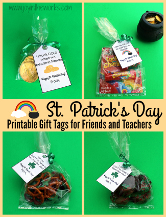 St. Patrick’s Day Gifts with Free Printable Gift Tags