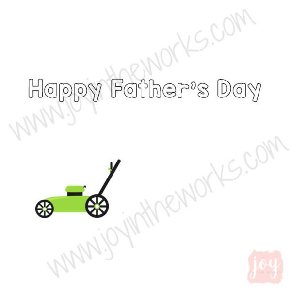 Lawnmower Themed Father's Day Story Card